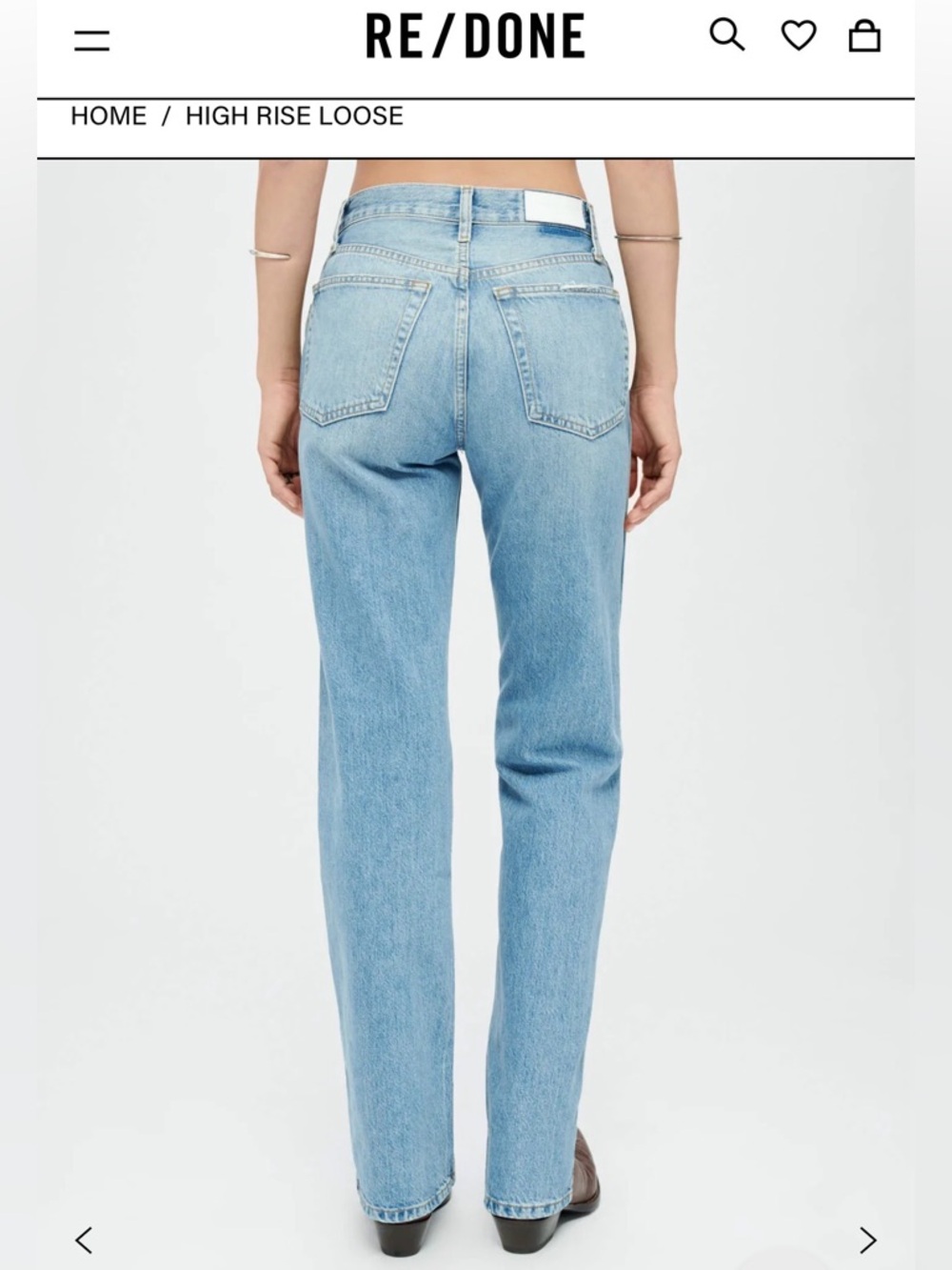 Re/Done 90s High Rise Loose Jeans - SIZE 24 - Picture 7 of 7
